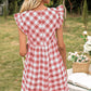 Ivy Lane Plaid Butterfly Sleeve Mini Dress