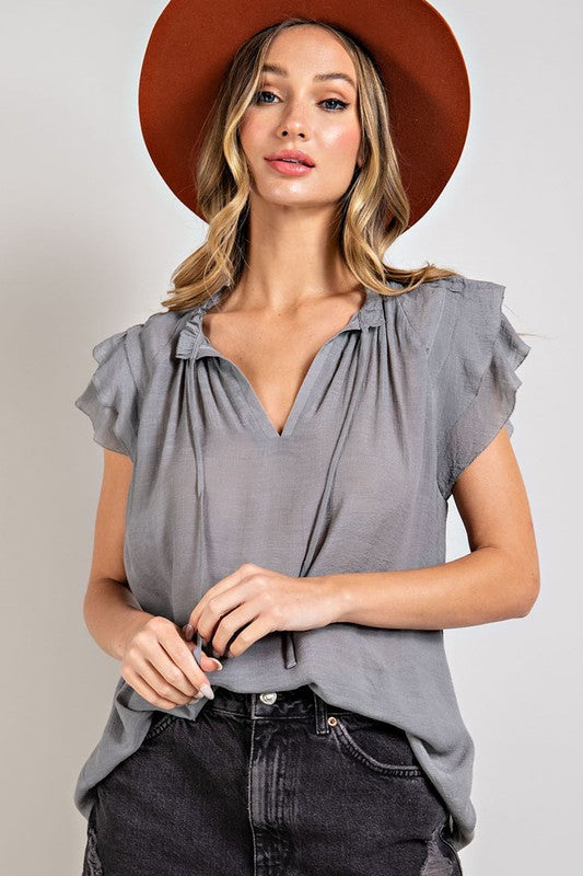 Tiered Ruffle Sleeved Blouse
