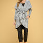 Plaid Open Front Cardigan with Tie