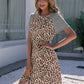 Ivy Lane Leopard Round Neck Short Sleeve Mini Dress