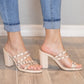 Studded Sandals W/Chunky Heel