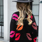 Angel Wings Lip V-Neck Drop Shoulder Sweater