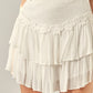 Flower Trim Around Waist Skort