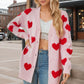 Heart Button Down Long Sleeve Cardigan