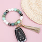 Silicone Monochromatic Key Ring Bracelet