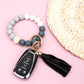 Silicone Color Block Key Ring Bracelet