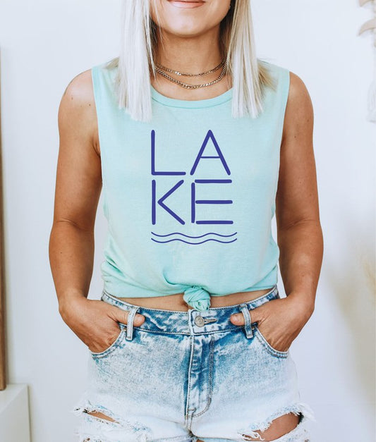 Lake With Waves Bella Canvas  Flowy Scoop Tank