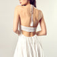 Lace Trim With Back Drawstring Dress