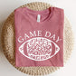 Game Day Leopard Spot White Football Graphic Tee