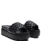 SUNDAE PLATFORM SLIDES WITH WOVEN TEXTURED STRAPS