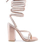 SHEWOLF LACE UP HIGH HEEL SANDALS