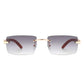 Rectangle Rimless Retro Tinted Sunglasses