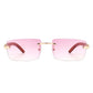 Rectangle Rimless Retro Tinted Sunglasses