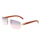 Rectangle Rimless Retro Tinted Sunglasses