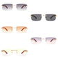 Rectangle Rimless Retro Tinted Sunglasses