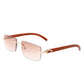 Rectangle Rimless Retro Tinted Sunglasses