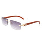 Rectangle Rimless Retro Tinted Sunglasses