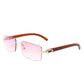 Rectangle Rimless Retro Tinted Sunglasses