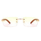 Rectangle Rimless Retro Tinted Sunglasses