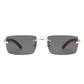 Rectangle Rimless Retro Tinted Sunglasses