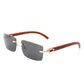 Rectangle Rimless Retro Tinted Sunglasses