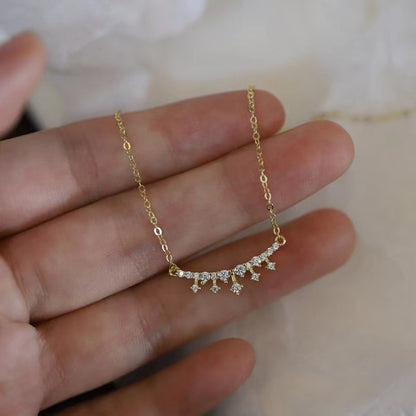 14K Gold Simple Zircon Necklace