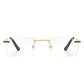 Rectangle Rimless Retro Flat top Sunglasses