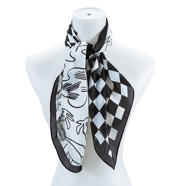 CHECKERED SILK FASHION SCARF