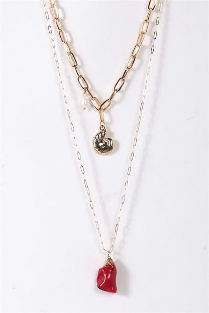 Double Chain Pendants Necklace