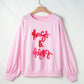 Valentine’s Day HUG AND KISSES Round Neck Sweatshirt