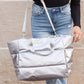 Metallic Puffer Tote