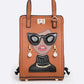 Lady In Glasses Convertible Top Handle Bag