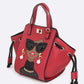 Lady In Glasses Convertible Top Handle Bag