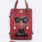 Lady In Glasses Convertible Top Handle Bag