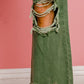 Distressed Vintage Washed Wide Leg Pants