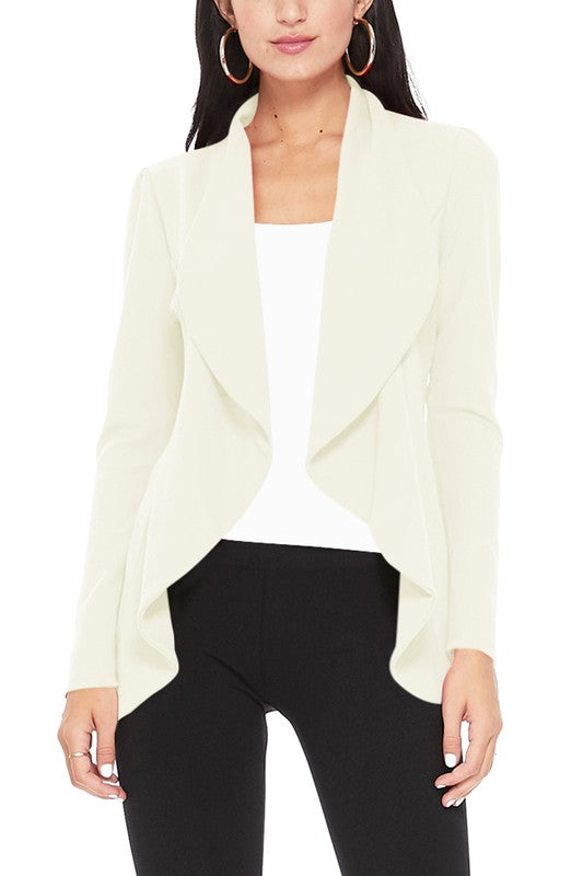 Solid, Waist Length Blazer