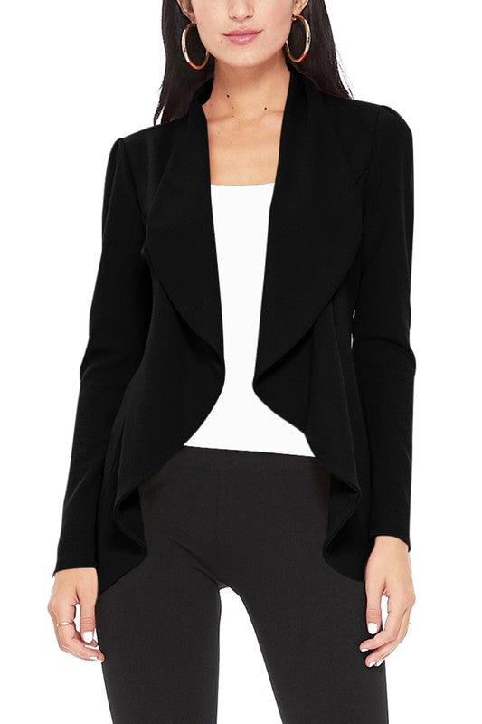 Solid, Waist Length Blazer