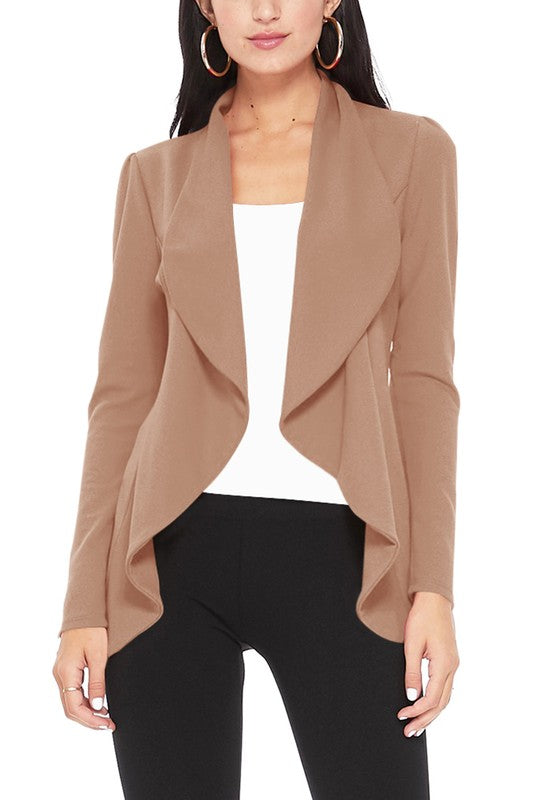 Solid, Waist Length Blazer