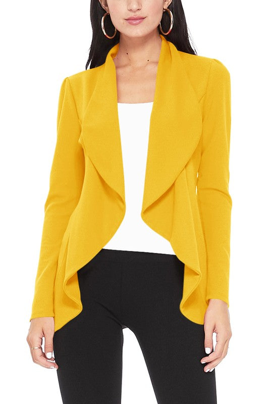 Solid, Waist Length Blazer