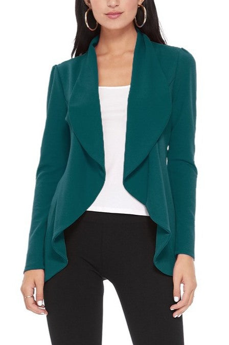 Solid, Waist Length Blazer