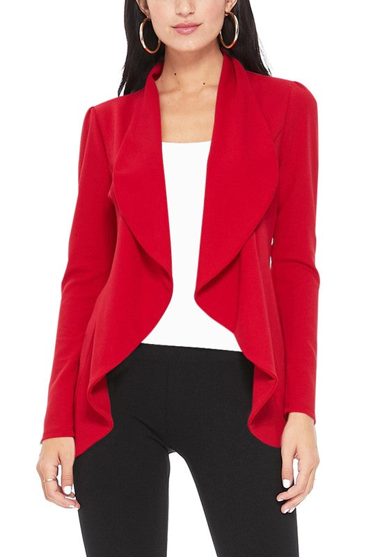 Solid, Waist Length Blazer