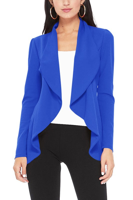 Solid, Waist Length Blazer