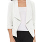 Casual, Solid, Waist Length, Blazer Jacket