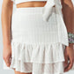 Broderie Frill Mini Skirt in White