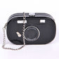 Metallic Oval Camera Iconic Swing Clutch Bag