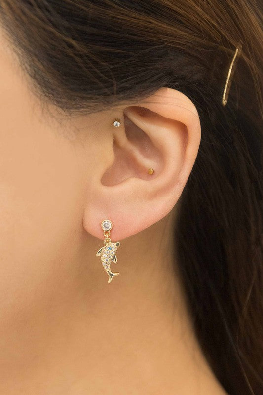 Dolphin Charm Earrings