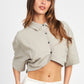 WIDE SLEEVE CROPPED SHIRT