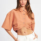 WIDE SLEEVE CROPPED SHIRT