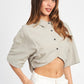 WIDE SLEEVE CROPPED SHIRT