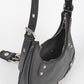 Vegan Leather Buckle Accent Shoulder Bag